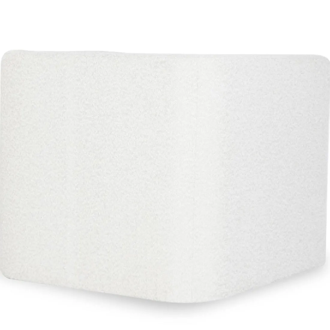 Fauteuil moderne style cubique Fredonia Tissu bouclette Crème