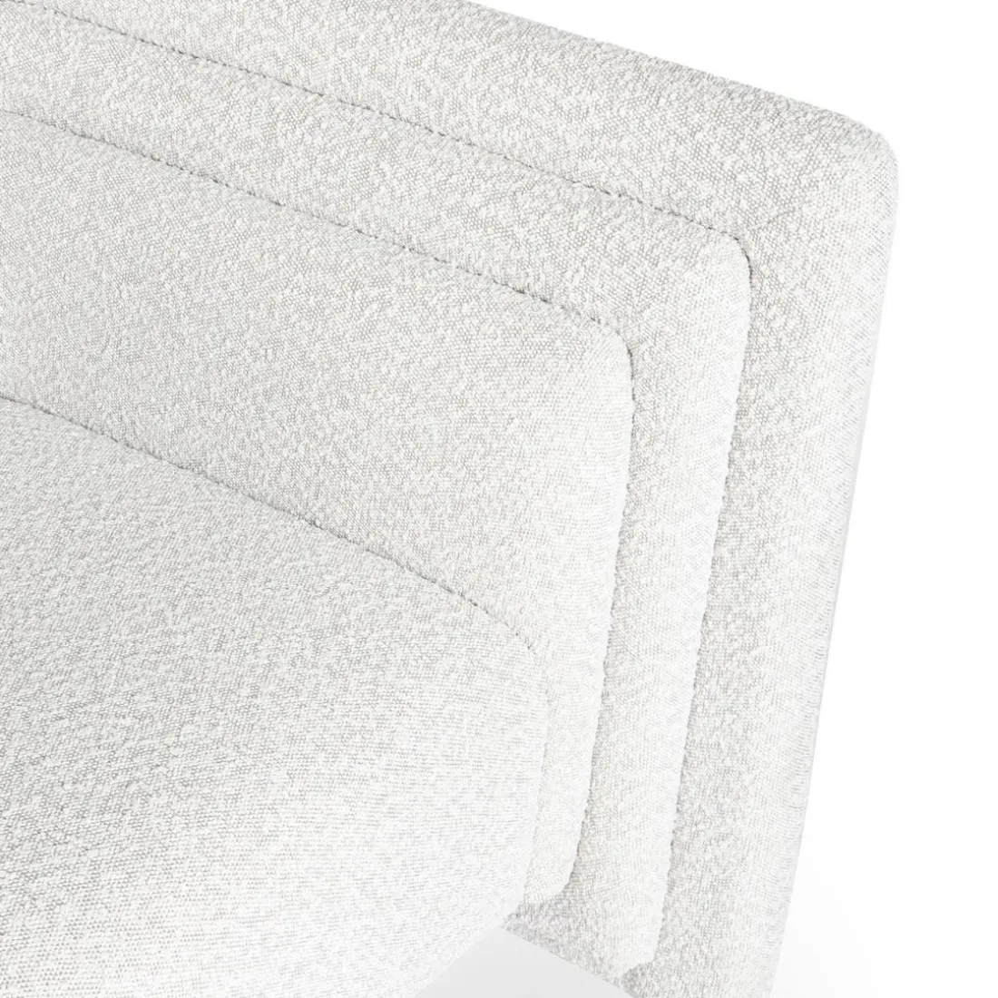 Fauteuil moderne style cubique Fredonia Tissu bouclette Crème