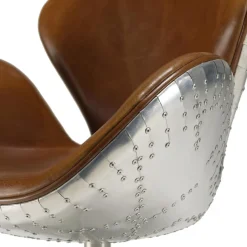 Fauteuil nevada vintage cuir et aluminium GASTON