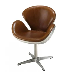 Fauteuil nevada vintage cuir et aluminium GASTON