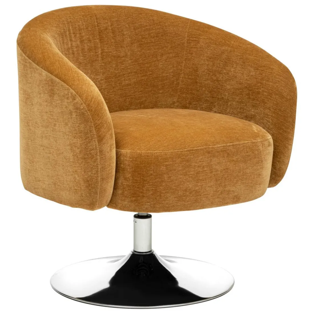 Fauteuil ocre en métal et pin