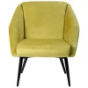 Fauteuil ocre velours