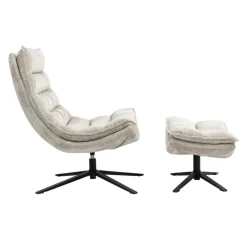 Fauteuil pivotant beige Brava