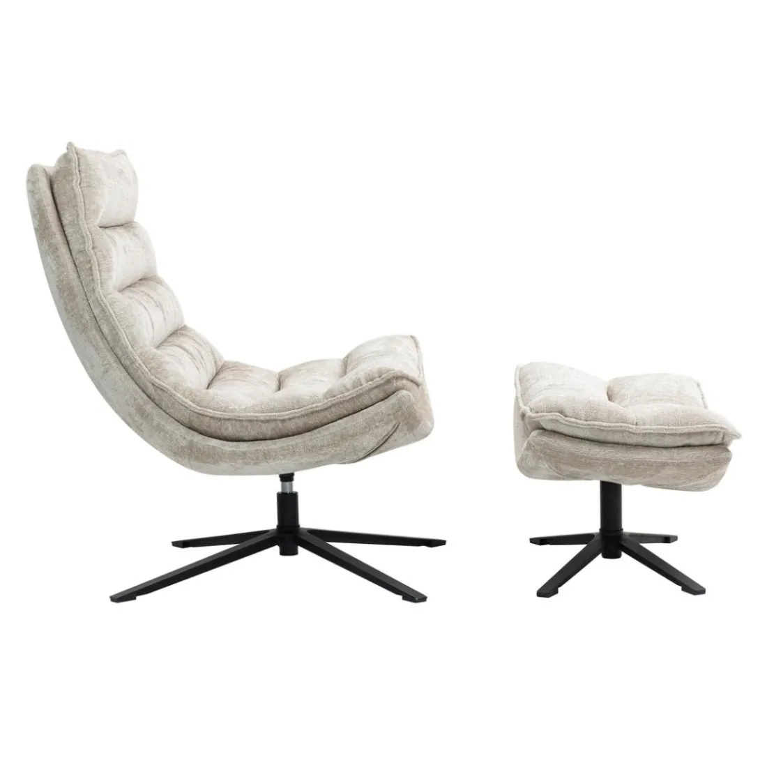 Fauteuil pivotant beige Brava