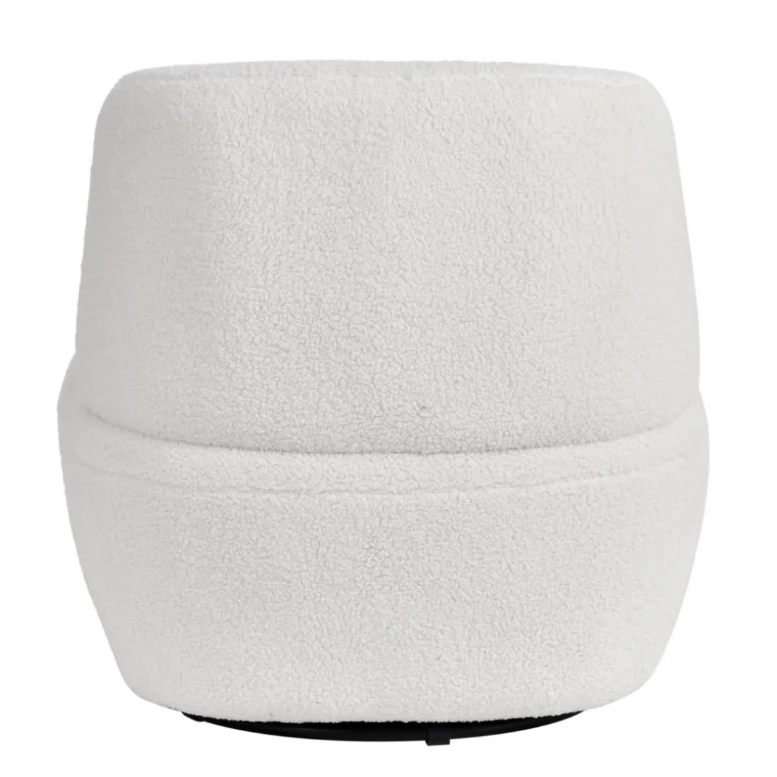 Fauteuil pivotant en bouclette épaisse écru Lana