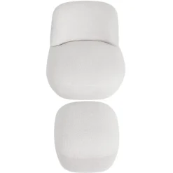 Fauteuil pivotant en bouclette épaisse écru Lana