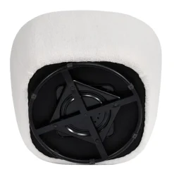 Fauteuil pivotant en bouclette épaisse écru Lana