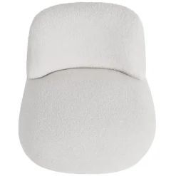 Fauteuil pivotant en bouclette épaisse écru Lana