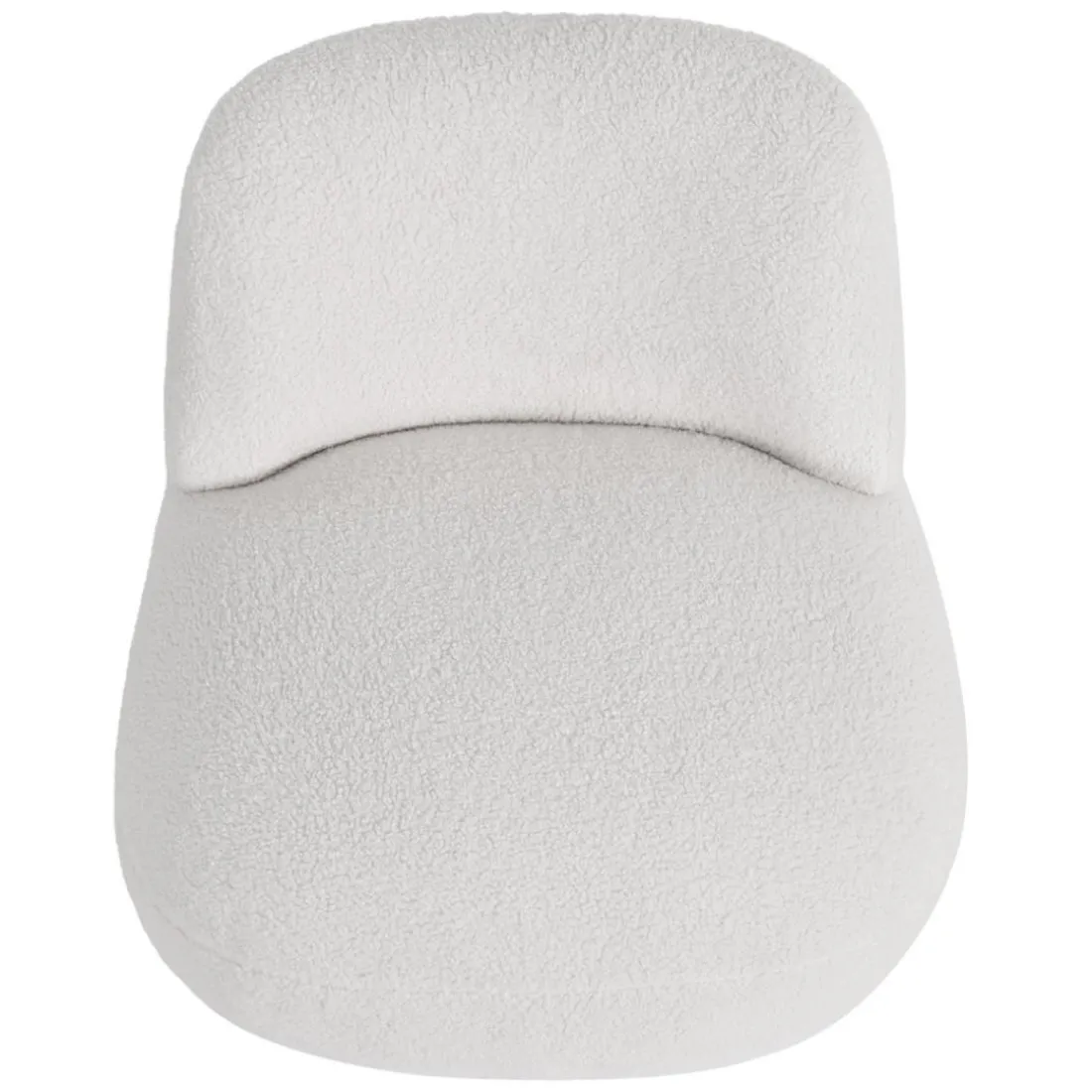 Fauteuil pivotant en bouclette épaisse écru Lana