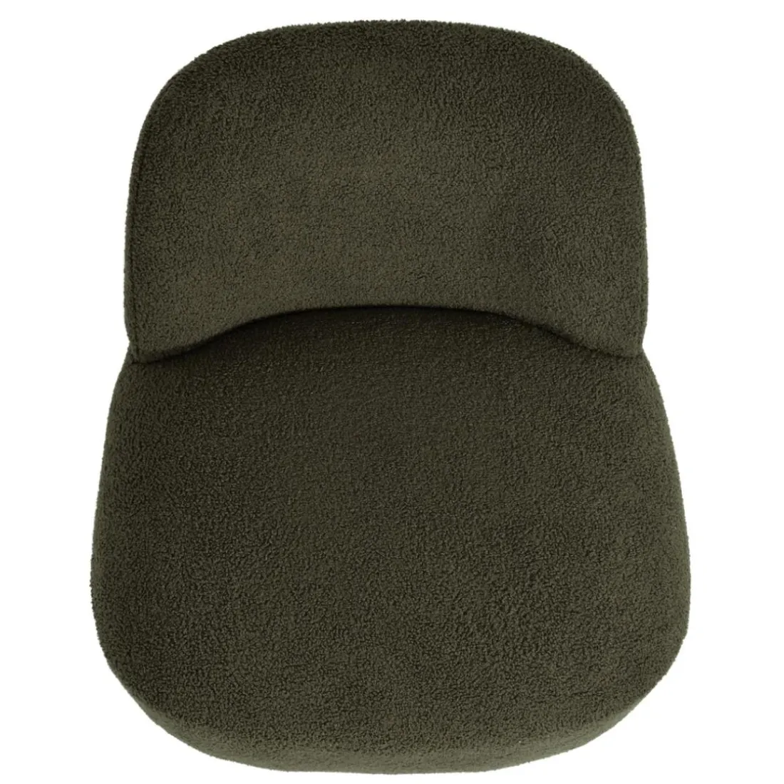 Fauteuil pivotant en bouclette épaisse vert Lana