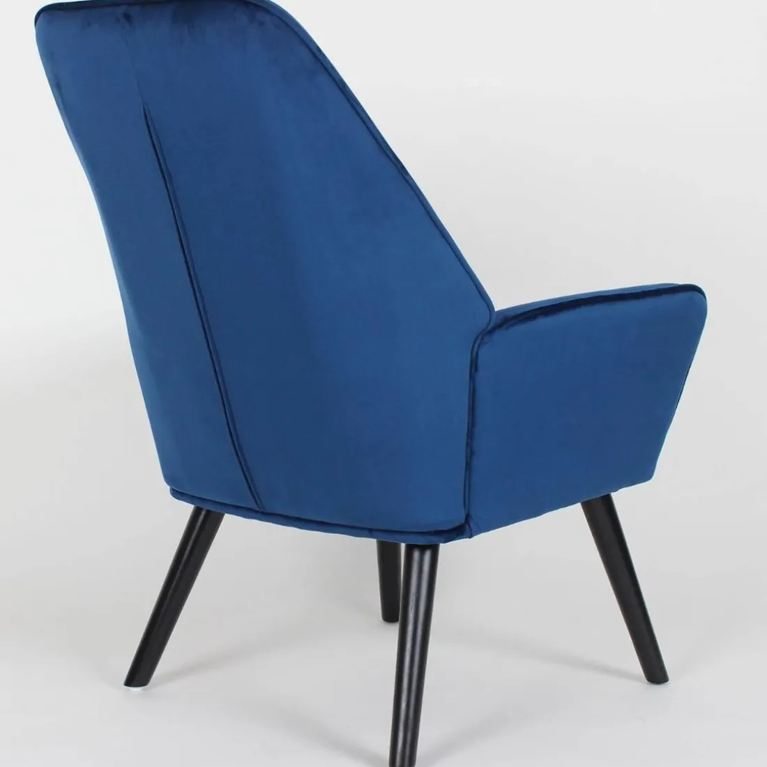 Fauteuil scandinave dossier haut Velours Bleu