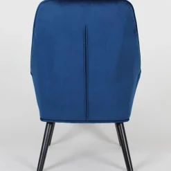 Fauteuil scandinave dossier haut Velours Bleu