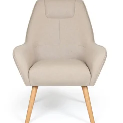 Fauteuil Scandinave Dossier Haut Beige JO