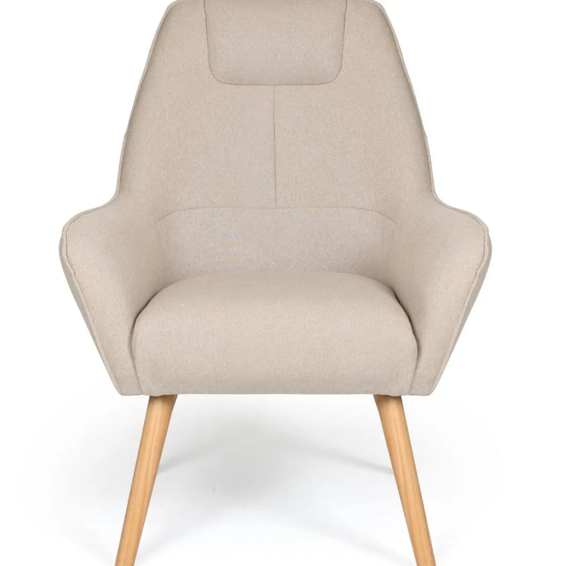 Fauteuil Scandinave Dossier Haut Beige JO
