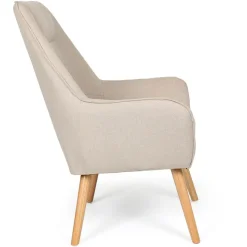 Fauteuil Scandinave Dossier Haut Beige JO
