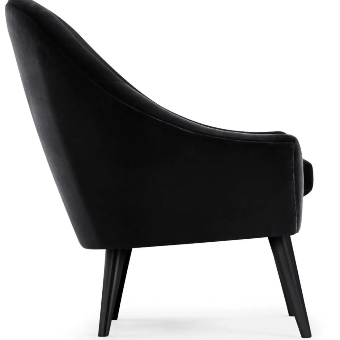Fauteuil scandinave en velours noir