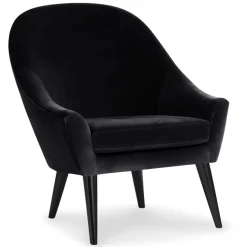 Fauteuil scandinave en velours noir