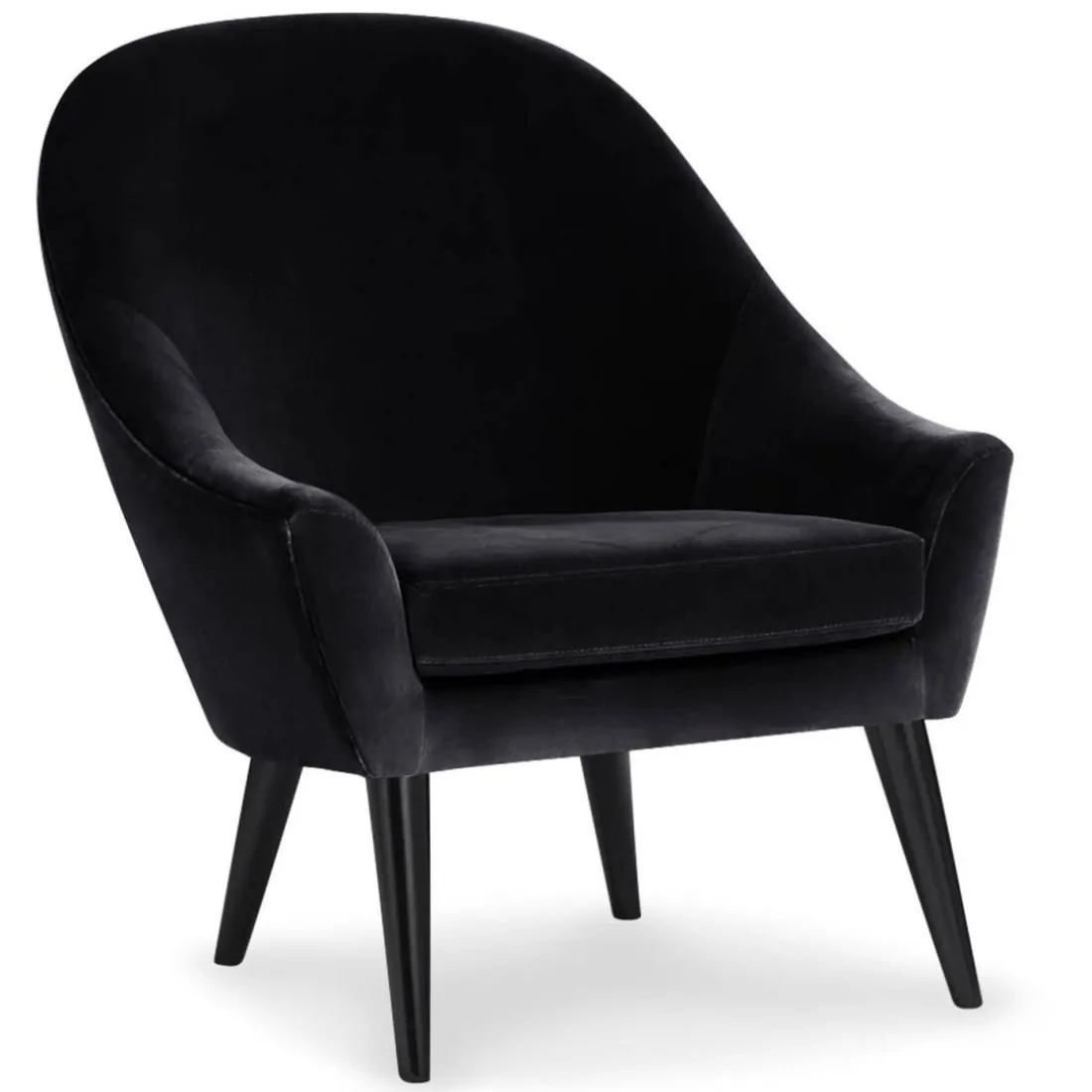 Fauteuil scandinave en velours noir
