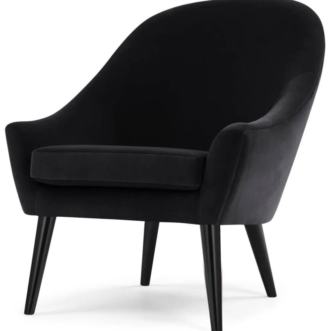 Fauteuil scandinave en velours noir
