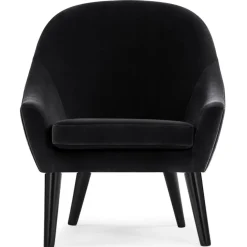 Fauteuil scandinave en velours noir