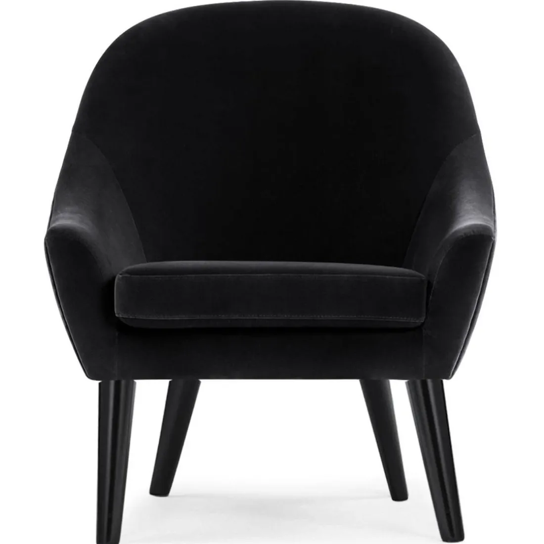 Fauteuil scandinave en velours noir