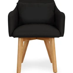 Fauteuil Scandinave Tissu Noir SENDAT