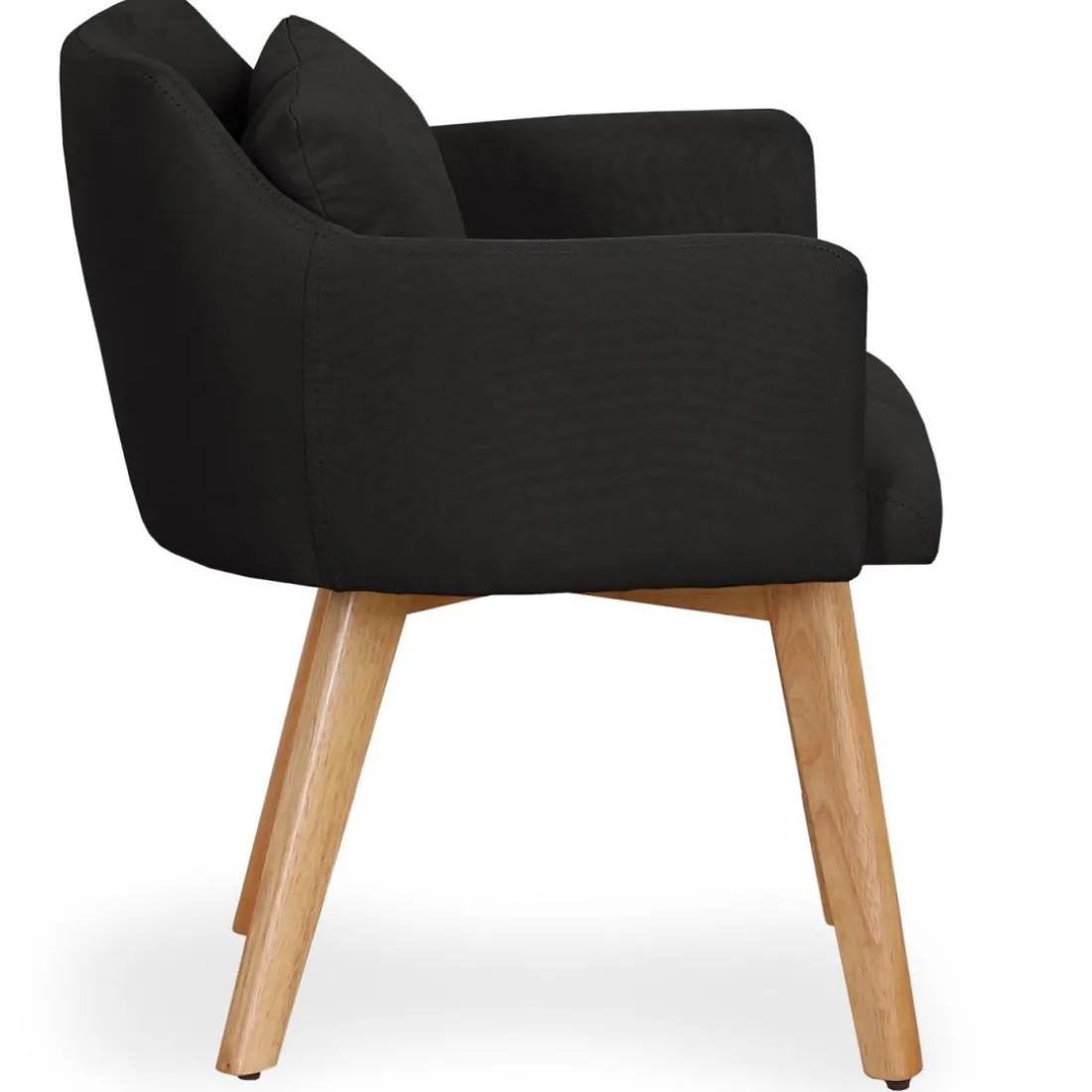 Fauteuil Scandinave Tissu Noir SENDAT