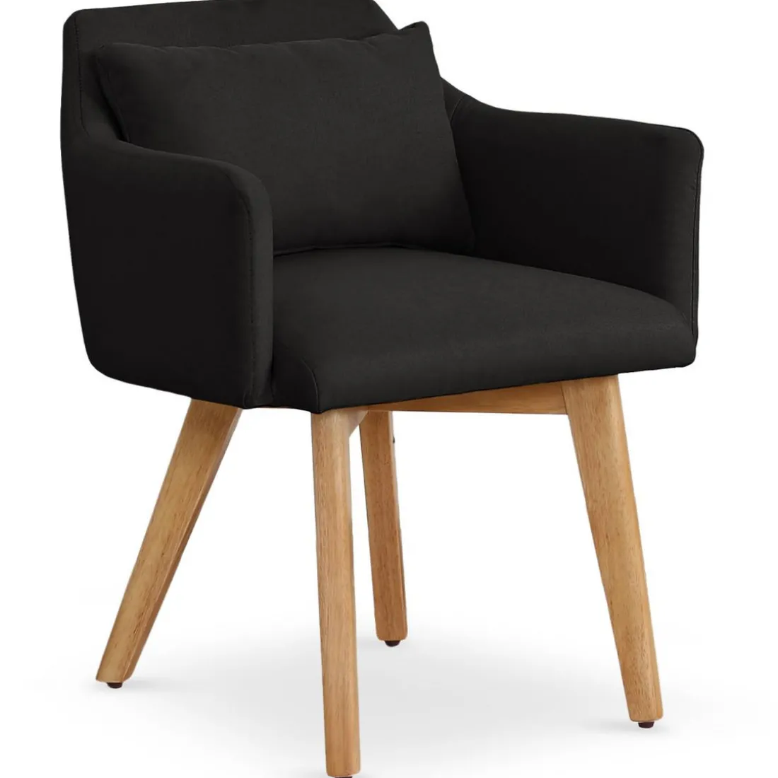 Fauteuil Scandinave Tissu Noir SENDAT