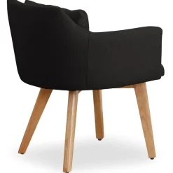 Fauteuil Scandinave Tissu Noir SENDAT