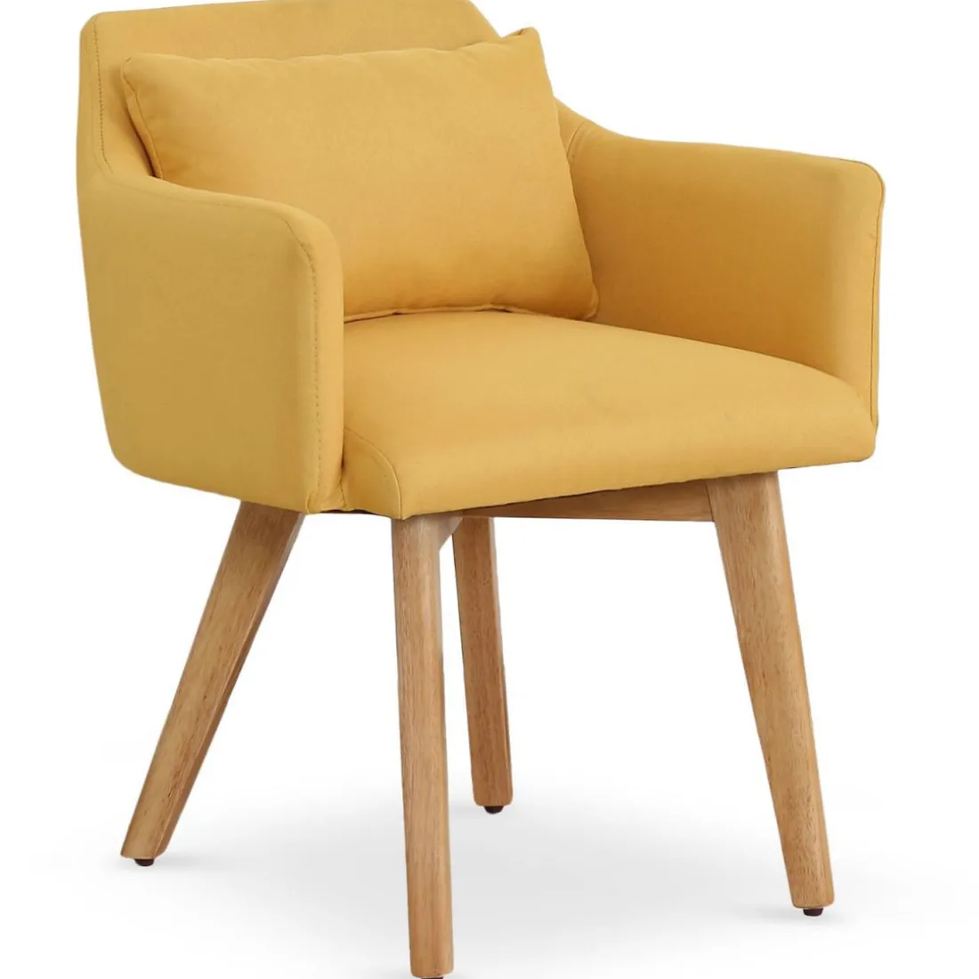 Fauteuil Scandinave Tissu Jaune SENDAT
