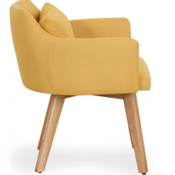 Fauteuil Scandinave Tissu Jaune SENDAT