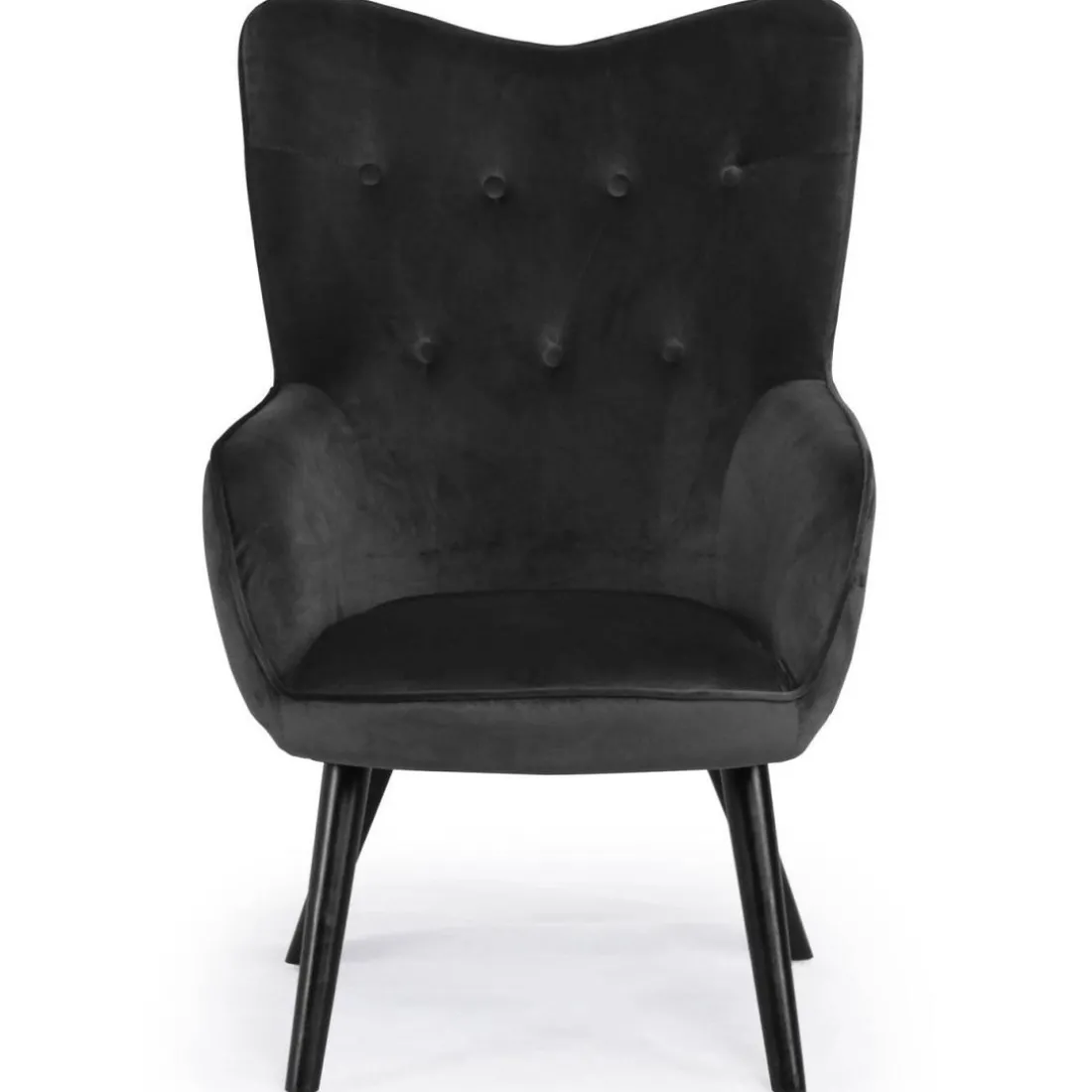 Fauteuil scandinave tissu velours noir