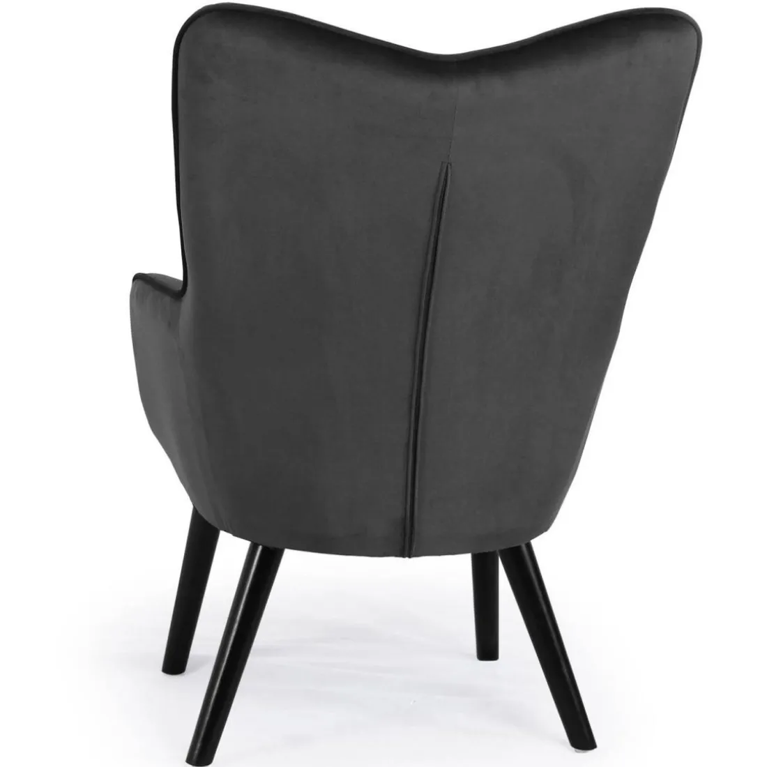 Fauteuil scandinave tissu velours noir
