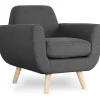 Fauteuil Scandinave Tissu Anthracite TELIA