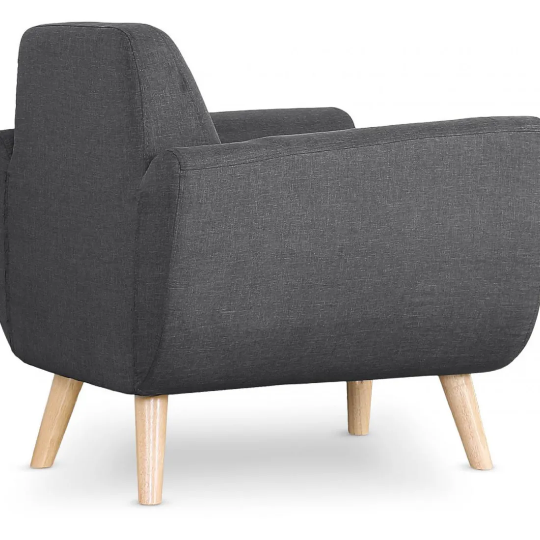 Fauteuil Scandinave Tissu Anthracite TELIA