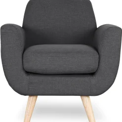 Fauteuil Scandinave Tissu Anthracite TELIA