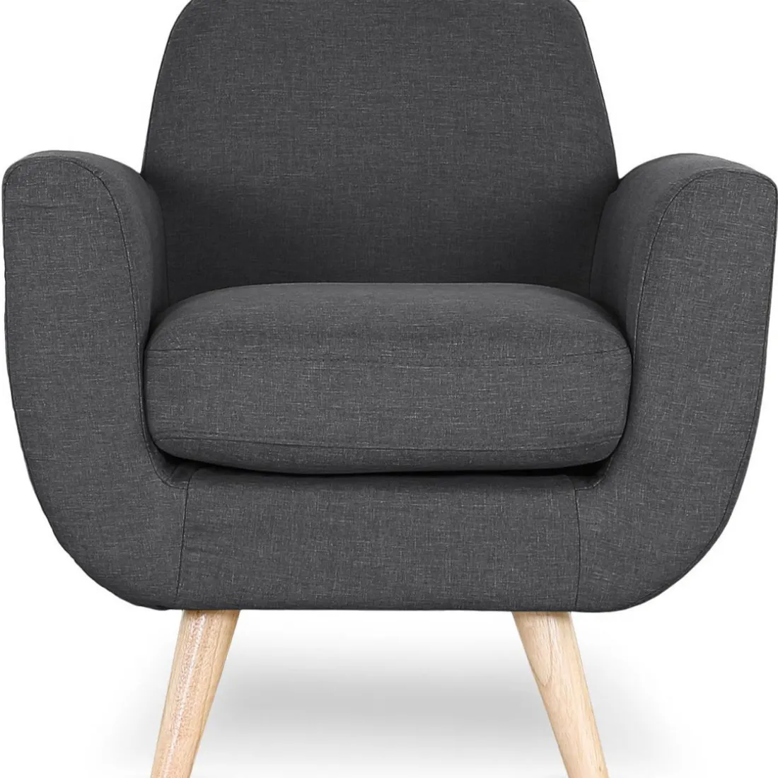 Fauteuil Scandinave Tissu Anthracite TELIA