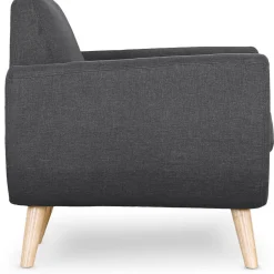 Fauteuil Scandinave Tissu Anthracite TELIA