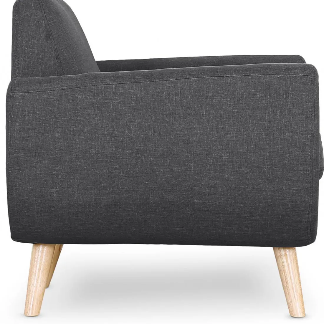 Fauteuil Scandinave Tissu Anthracite TELIA