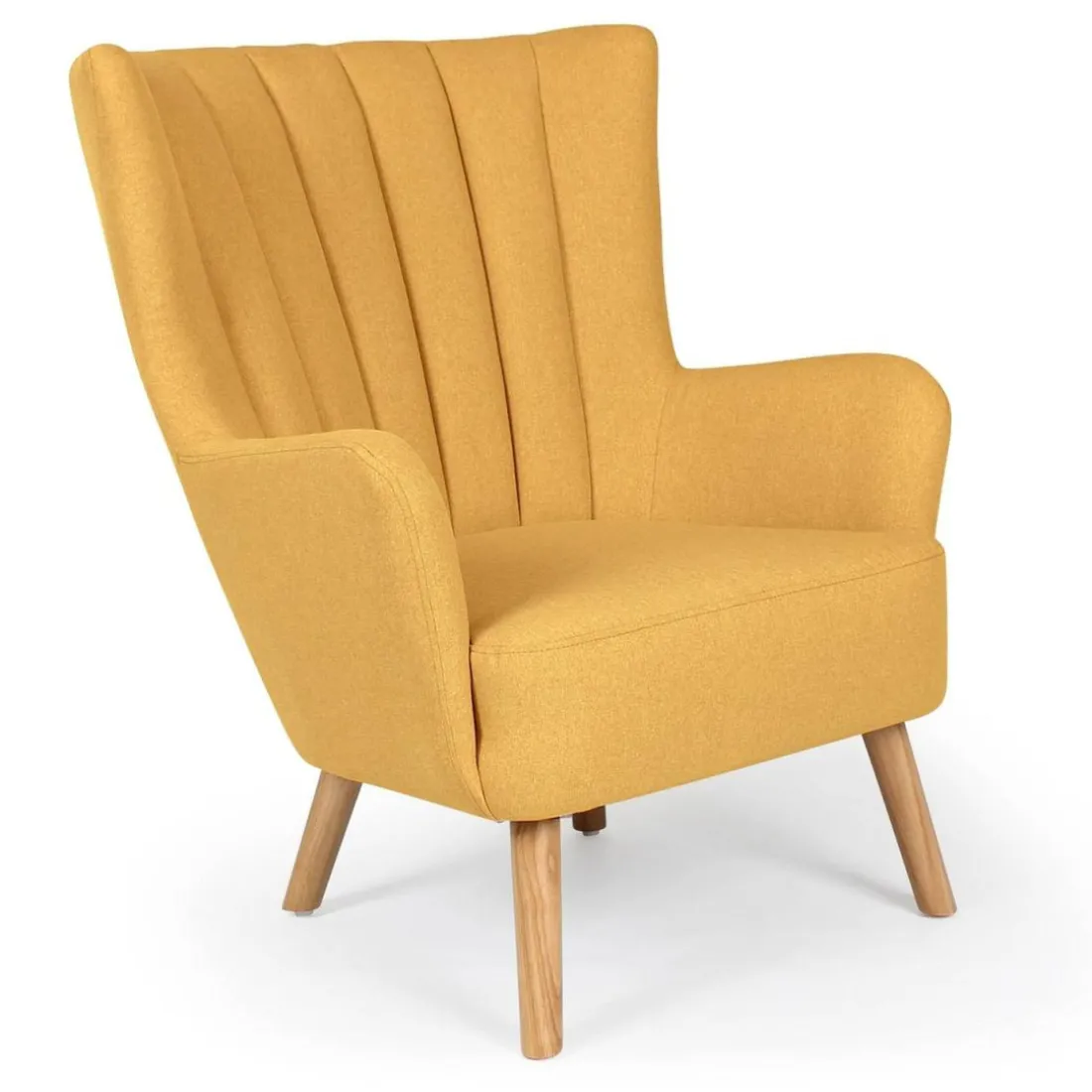 Fauteuil scandinave tissu en Jaune
