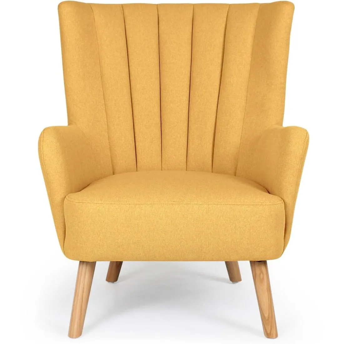 Fauteuil scandinave tissu en Jaune