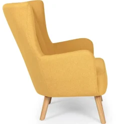 Fauteuil scandinave tissu en Jaune