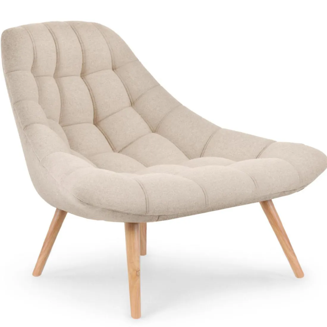 Fauteuil Scandinave Tissu Beige FOLLEY