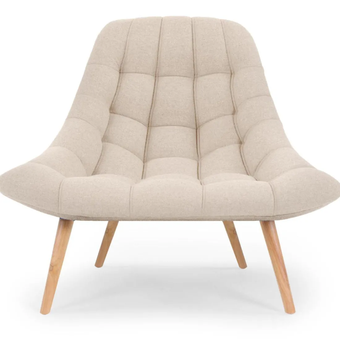 Fauteuil Scandinave Tissu Beige FOLLEY