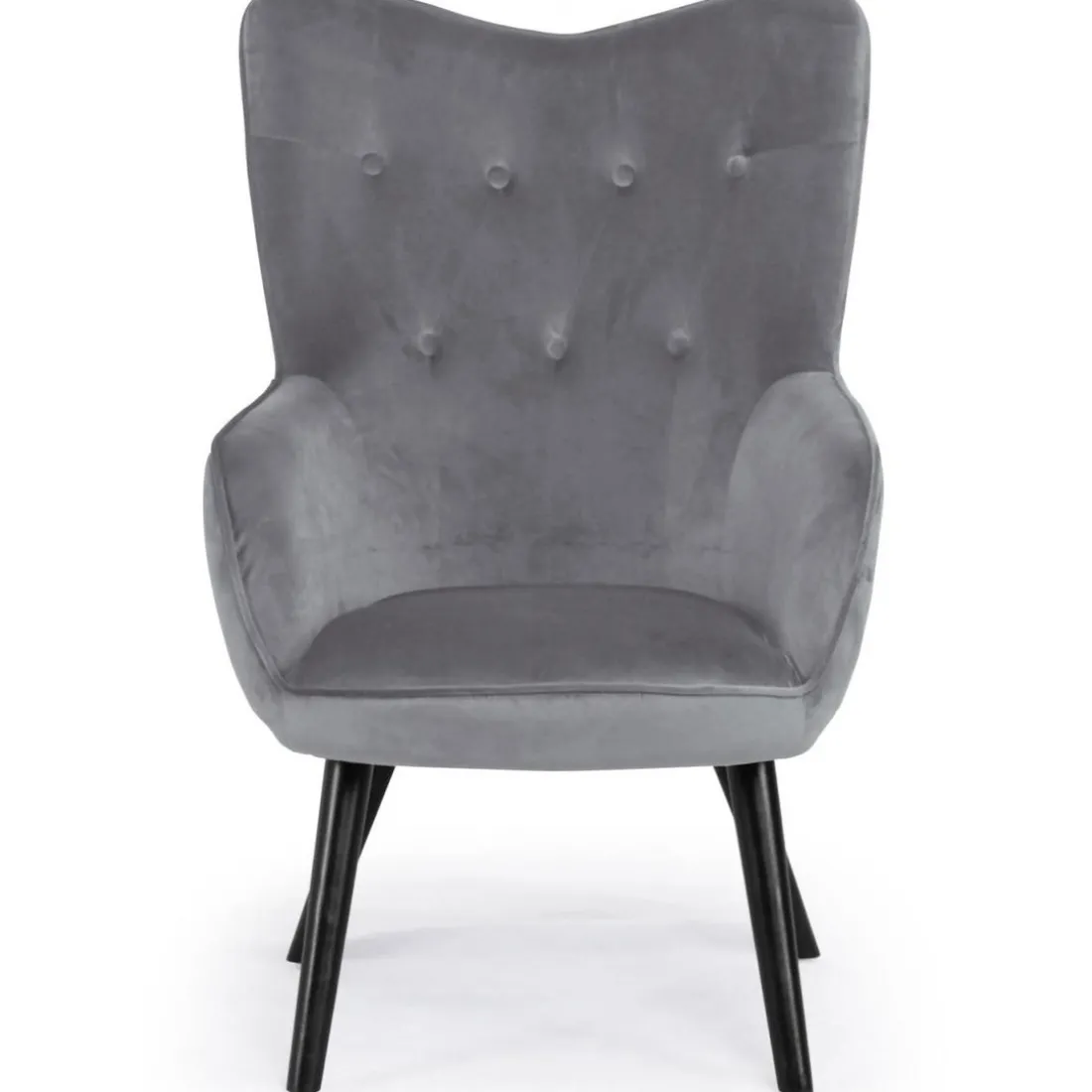 Fauteuil Scandinave Velours Gris AMALECITE