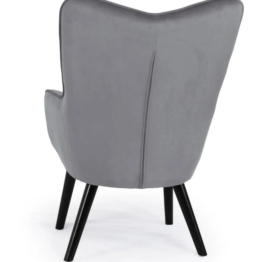 Fauteuil Scandinave Velours Gris AMALECITE