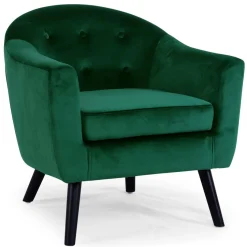 Fauteuil Scandinave Velours Vert OLAF