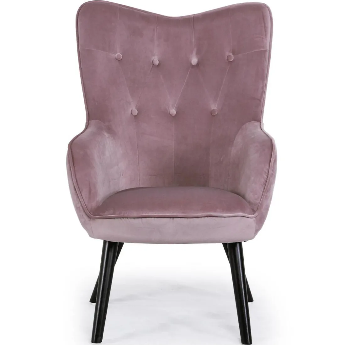 Fauteuil Scandinave Velours Rose AMALECITE