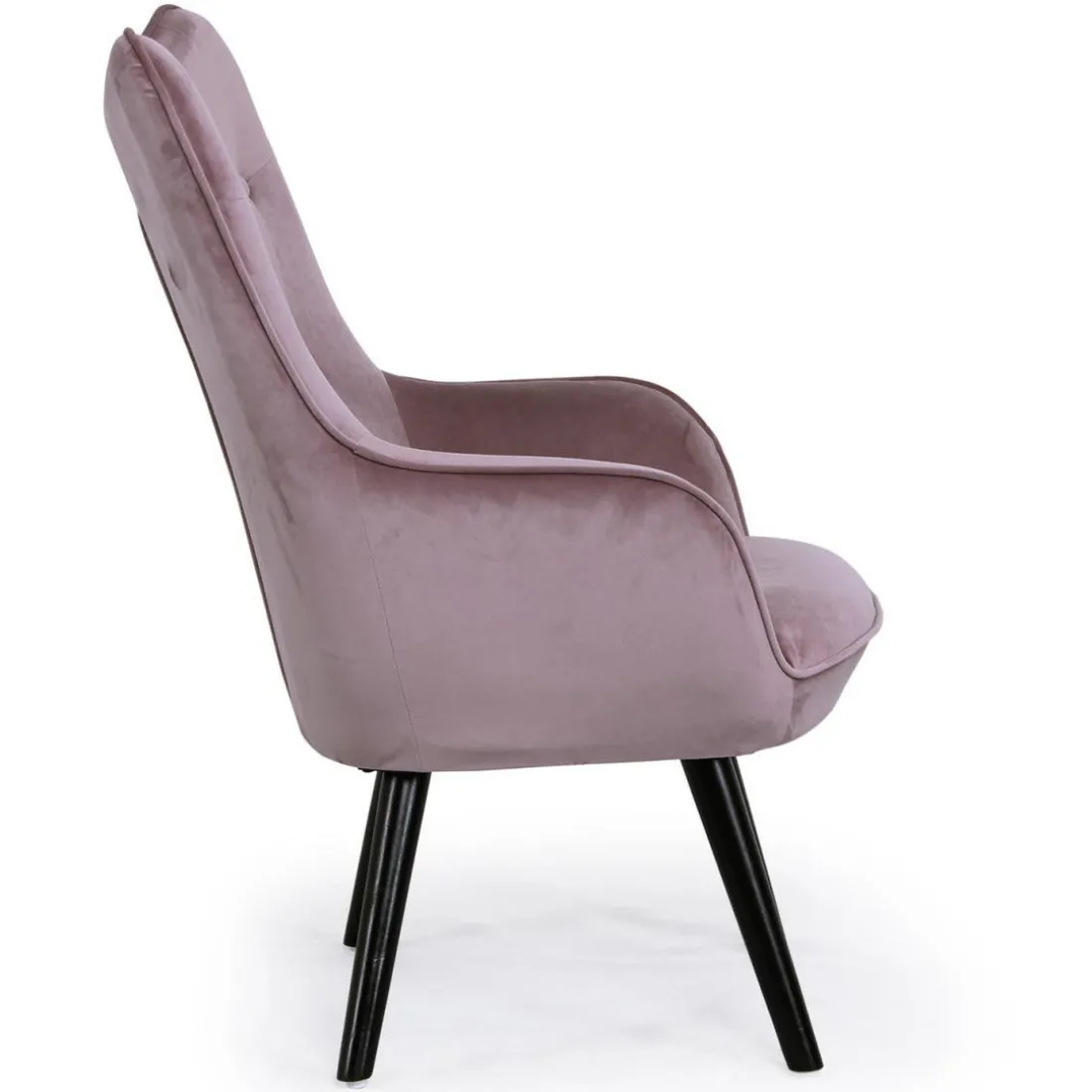 Fauteuil Scandinave Velours Rose AMALECITE