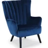 Fauteuil scandinave VIDAL en Velours Bleu